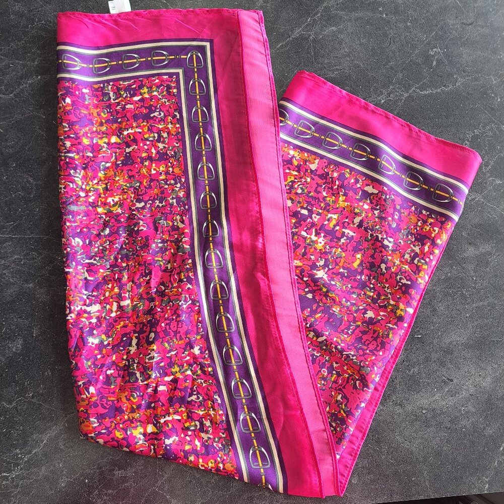 Unbranded Fuschia Square Scarf with "Confetti" Design #34